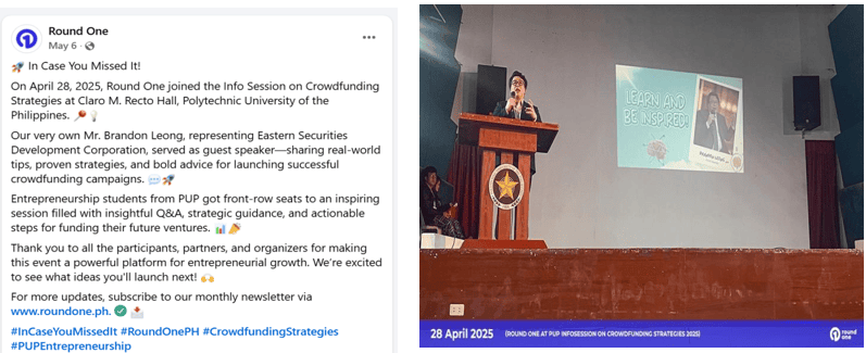 Crowdfunding Integration with Eastern Securities Development Corporation ("Round One")