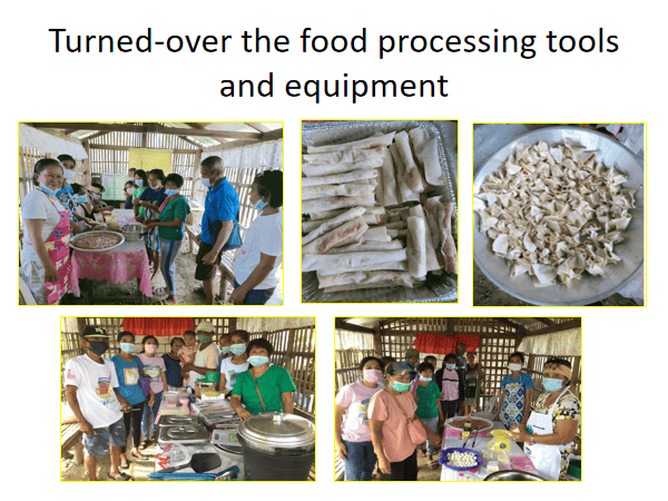 Turned-over the food processing tools and equipment