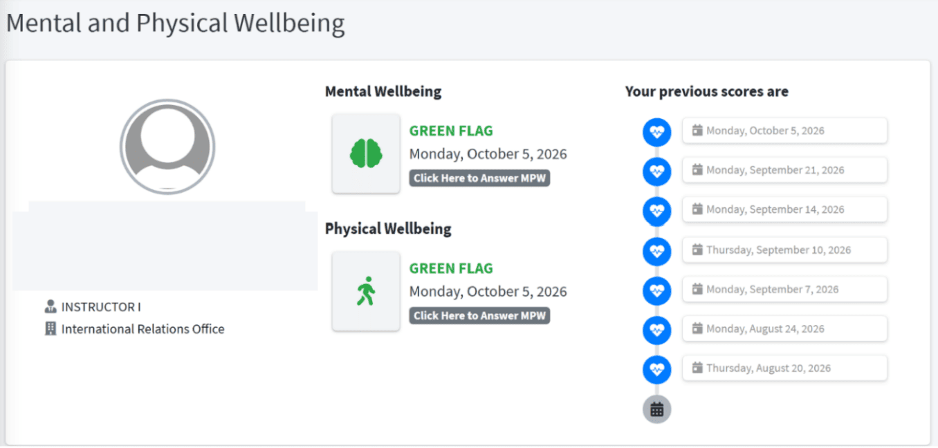 Mental and Physical Wellbeing module