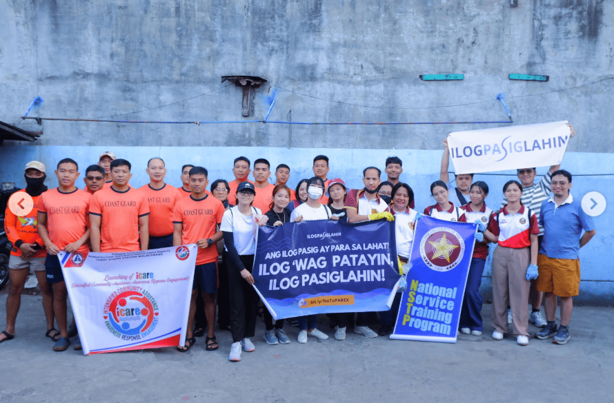 clean-up activity at the confluence of the Pasig River and San Juan River
